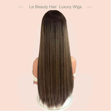Load image into Gallery viewer, Lebeauty Hair Highlighht Color Wigs Lace Top Wigs European Jewish Wig Straight Kosher Wigs