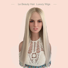 Load image into Gallery viewer, Lebeauty Hair Platinum Blonde Color Wig Lace Top Wigs European Jewish Wig Kosher Wigs