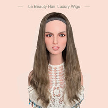 Load image into Gallery viewer, Lebeauty Hair Ashy Brown With Highlights Color Wigs Band Fall Wigs European Jewish Wig Wave Kosher Wigs
