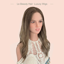 Load image into Gallery viewer, Lebeauty Hair Ashy Brown With Highlights Color Wigs Lace Top Wigs European Jewish Wig Wave Kosher Wigs