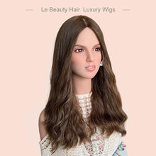 Load image into Gallery viewer, Lebeauty Hair Highlights Auburn Brown Color Wigs Silk Top Wigs European Jewish Wig Wave Kosher Wigs