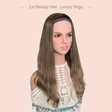 Load image into Gallery viewer, Lebeauty Hair Ashy Brown With Highlights Color Wigs Band Fall Wigs European Jewish Wig Wave Kosher Wigs