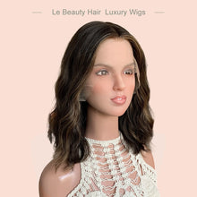 Load image into Gallery viewer, Lebeauty Hair Natural Brown With Highlights Color Wigs Lace Top Wigs European Jewish Wig Wave Full Hand Tied Kosher Wigs