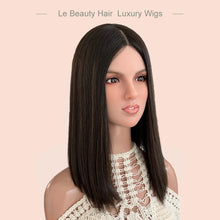 Load image into Gallery viewer, Lebeauty Hair Highlights Brown Color Wigs Silk Top Wigs European Jewish Wig BOB Kosher Wigs