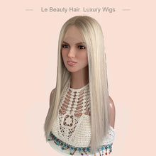 Load image into Gallery viewer, Lebeauty Hair Platinum Blonde Color Wig Lace Top Wigs European Jewish Wig Kosher Wigs