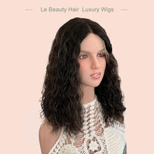 Load image into Gallery viewer, Lebeauty Hair Highlight Brown Curly Wigs Lace Top Wigs European Jewish Wig Wave Kosher Wigs