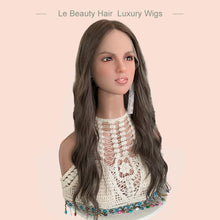 Load image into Gallery viewer, Lebeauty Hair Ash Brown With Highlights Color Wigs Lace Top Wigs European Jewish Wig Wave Hair Kosher Wigs
