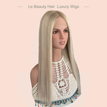 Load image into Gallery viewer, Lebeauty Hair Platinum Blonde Color Wig Lace Top Wigs European Jewish Wig Kosher Wigs