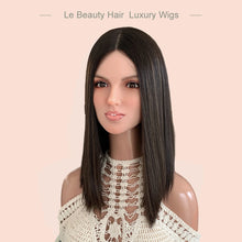 Load image into Gallery viewer, Lebeauty Hair Highlights Brown Color Wigs Silk Top Wigs European Jewish Wig BOB Kosher Wigs