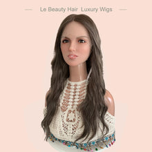 Load image into Gallery viewer, Lebeauty Hair Ash Brown With Highlights Color Wigs Lace Top Wigs European Jewish Wig Wave Hair Kosher Wigs