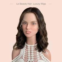 Load image into Gallery viewer, Lebeauty Hair Natural Brown With Highlights Color Wigs Lace Top Wigs European Jewish Wig Wave Full Hand Tied Kosher Wigs