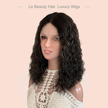 Load image into Gallery viewer, Lebeauty Hair Highlight Brown Curly Wigs Lace Top Wigs European Jewish Wig Wave Kosher Wigs