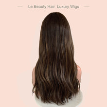 Load image into Gallery viewer, Lebeauty Hair Highlight Brown Lace Top Wigs European Jewish Wig Wave Kosher Wigs