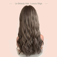 Load image into Gallery viewer, Lebeauty Hair Ash Brown With Highlights Color Wigs Lace Top Wigs European Jewish Wig Wave Hair Kosher Wigs