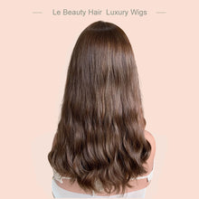 Load image into Gallery viewer, Lebeauty Hair Highlights Auburn Brown Color Wigs Silk Top Wigs European Jewish Wig Wave Kosher Wigs