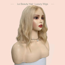 Load image into Gallery viewer, Lebeauty Hair Luxury Blonde Color With Dark Root Wigs Lace Top Wigs European Hair Jewish Wig Kosher Wigs
