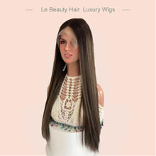 Load image into Gallery viewer, Lebeauty Hair Highlighht Color Wigs Lace Top Wigs European Jewish Wig Straight Kosher Wigs