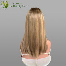 Load image into Gallery viewer, Lebeauty Hair Warm Blonde With Lowlight Bena Color Wigs Lace Top Wigs European Jewish Wig Wave Kosher Wigs