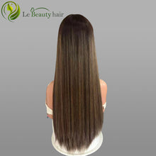 Load image into Gallery viewer, Lebeauty Hair Highlighht Color Wigs Lace Top Wigs European Jewish Wig Straight Kosher Wigs