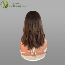 Load image into Gallery viewer, Lebeauty Hair Brown With Highlight Color With Highlight Around Face Wigs Lace Top Wigs European Jewish Wig Wavy Hair Kosher Wigs