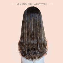 Load image into Gallery viewer, Lebeauty Hair Highlight Brown Wave Wigs Lace Top Wigs European Jewish Wig Kosher Wigs