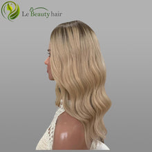 Load image into Gallery viewer, Human Hair Silk Top Topper Blonde Color Brazilian Hair 8x8 Inch Size