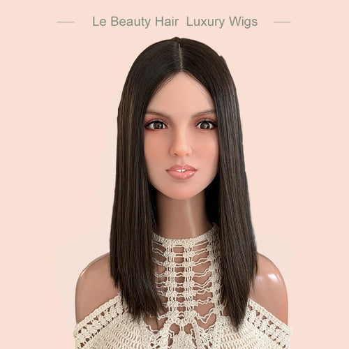 Lebeauty Hair Highlights Brown Color Wigs Silk Top Wigs European Jewish Wig BOB Kosher Wigs