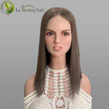 Load image into Gallery viewer, Lebeauty Hair Luxury Ash Brown Color Lace Top European Hair Jewish Topper Straight Lace Toppers