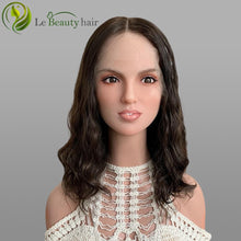 Load image into Gallery viewer, Lebeauty Hair Highlights Brown Color Wigs Lace Top Wigs European Jewish Wig Wave Kosher Wigs