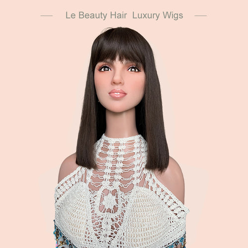 Slavic Hair Silk Top Wig Unprocessed Virgin Hair Natural Brown Color Skin Base Jewish Wig