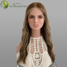 Load image into Gallery viewer, Lebeauty Hair Warm Blonde Highlights Color Wigs Lace Top Wigs European Jewish Wig Wave Kosher Wigs