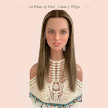 Load image into Gallery viewer, One Length Blonde Color-Cafe Swiss Full Handtied Jewish Wigs Kosher Wig With Baby Hair