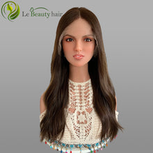 Load image into Gallery viewer, Lebeauty Hair Highlight Brown Lace Top Wigs European Jewish Wig Wave Kosher Wigs