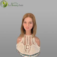 Load image into Gallery viewer, Lebeauty Hair Slavic Hair #14 Color Blonde Color Mini Layer Human Hair Vrigin Hair Wigs Lace Top Wigs Jewish Wig