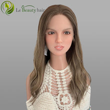 Load image into Gallery viewer, Lebeauty Hair Ashy Brown With Highlights Color Wigs Lace Top Wigs European Jewish Wig Wave Kosher Wigs