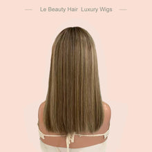 Load image into Gallery viewer, One Length Blonde Color-Cafe Swiss Full Handtied Jewish Wigs Kosher Wig With Baby Hair