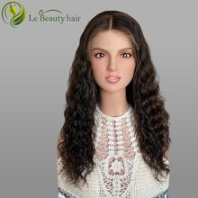 Load image into Gallery viewer, Lebeauty Hair Highlight Brown Curly Wigs Lace Top Wigs European Jewish Wig Kosher Wigs