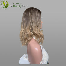 Load image into Gallery viewer, Blonde Color Wave Lace Top Wig Swiss Lace Brazilian Human Hair