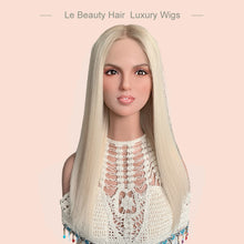 Load image into Gallery viewer, Lebeauty Hair Platinum Blonde Wig Lace Top Wigs European Blonde Jewish Wig Kosher Wigs
