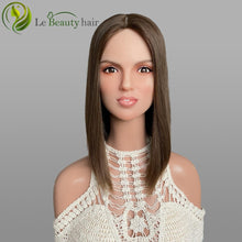 Load image into Gallery viewer, Lebeauty Hair Luxury Light Brown Color Silk Top Slavic Hair Jewish Topper Straight Silk Toppers