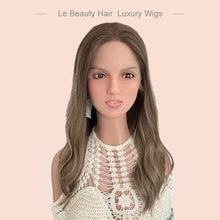 Load image into Gallery viewer, Lebeauty Hair Ashy Brown With Highlights Color Wigs Lace Top Wigs European Jewish Wig Wave Kosher Wigs