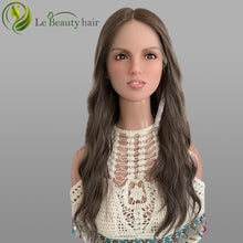 Load image into Gallery viewer, Lebeauty Hair Ash Brown With Highlights Color Wigs Lace Top Wigs European Jewish Wig Wave Hair Kosher Wigs