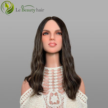 Load image into Gallery viewer, Silk Top Wig Jewish Kosher Skin Base European Hair Wave With Highlights Top Quality Hair