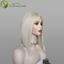 Load image into Gallery viewer, Lebeauty Hair Gorgeous White Blonde Color Lace Top Wig European Hair Straight Hair Wig Jewish Wig