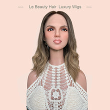 Load image into Gallery viewer, Blonde Color Wave Lace Top Wig Swiss Lace Brazilian Human Hair