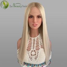 Load image into Gallery viewer, Lebeauty Hair Platinum Blonde Color Wig Lace Top Wigs European Jewish Wig Kosher Wigs