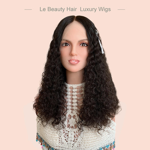 Lebeauty Hair Swiss Lace Jewish Wigs Curly Natural Brown European Hair Lace Top wigs For Women