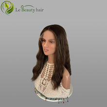 Load image into Gallery viewer, Lebeauty Hair Brown With Highlight Color With Highlight Around Face Wigs Lace Top Wigs European Jewish Wig Wavy Hair Kosher Wigs