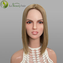 Load image into Gallery viewer, Lebeauty Hair Luxury Light Blonde Color Silk Top Slavic Hair Jewish Topper Straight Silk Toppers
