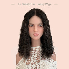 Load image into Gallery viewer, Lebeauty Hair Highlight Brown Curly Wigs Lace Top Wigs European Jewish Wig Wave Kosher Wigs